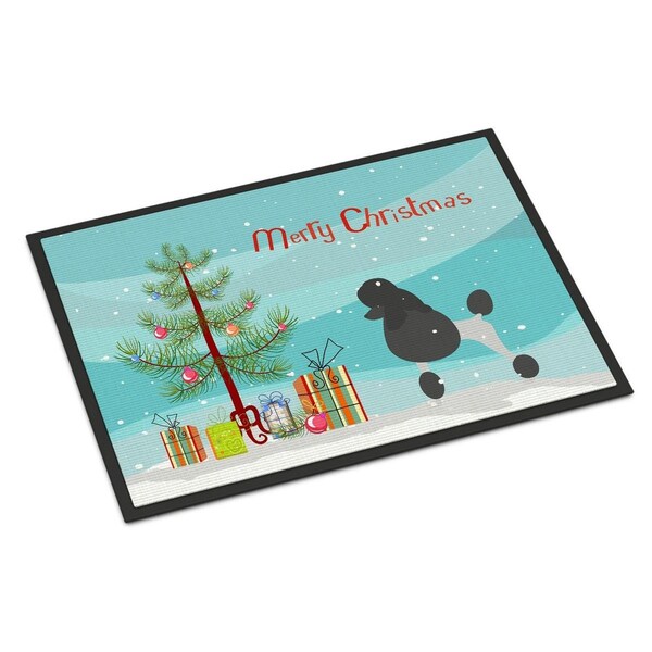 Carolines Treasures Poodle Merry Christmas Tree Indoor or Outdoor Mat 18x27 BB2957MAT - main